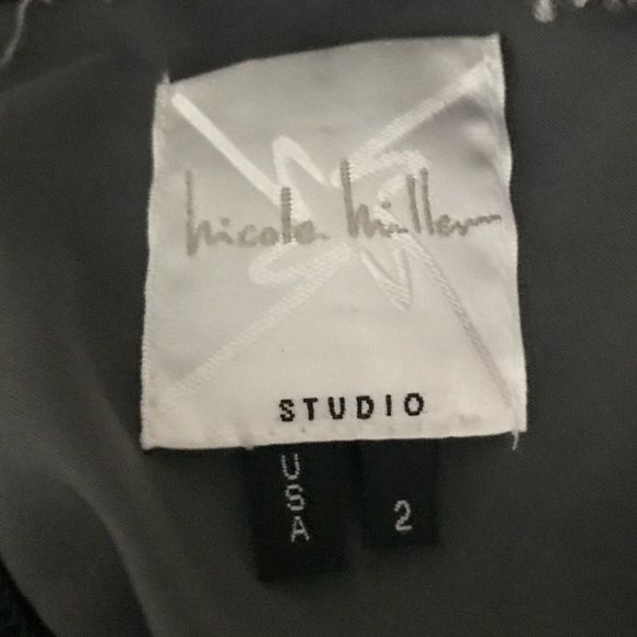 NWT $320 Nicole Miller Studio | Distressed Raw Edges Tier Crinkle Bodycon Dress - Picture 10 of 13